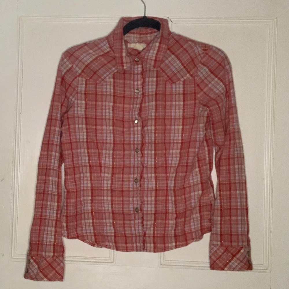 Girls Plaid Button up